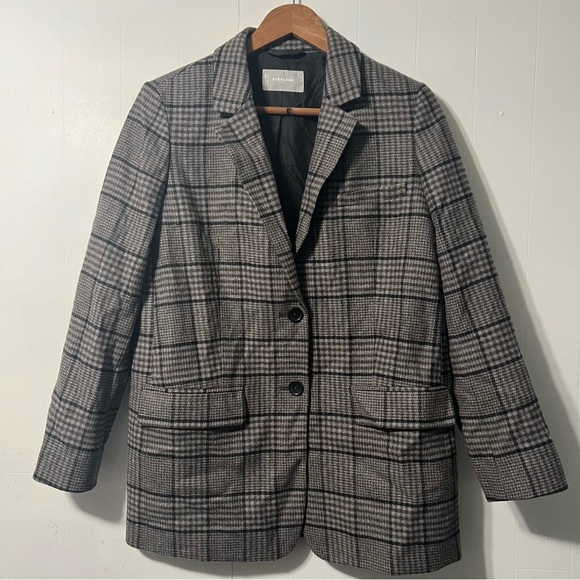 Everlane The Oversized Wool Blend Glen Plaid Preppy Academia Blazer Size 4 - Picture 12 of 14